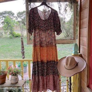 Natural Life Mixed Tier Maxi Dress🌻